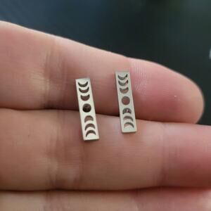 Witchy stainless steel moon phases minimalist earrings